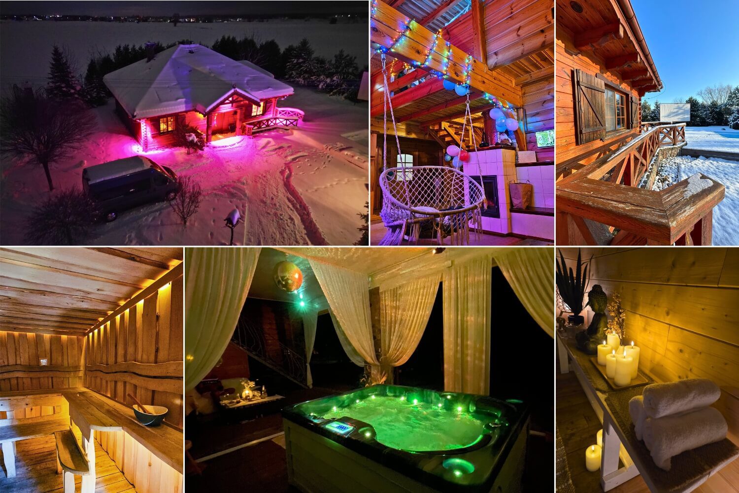 Rezydencja z jacuzzi na podlasiu - kolaż