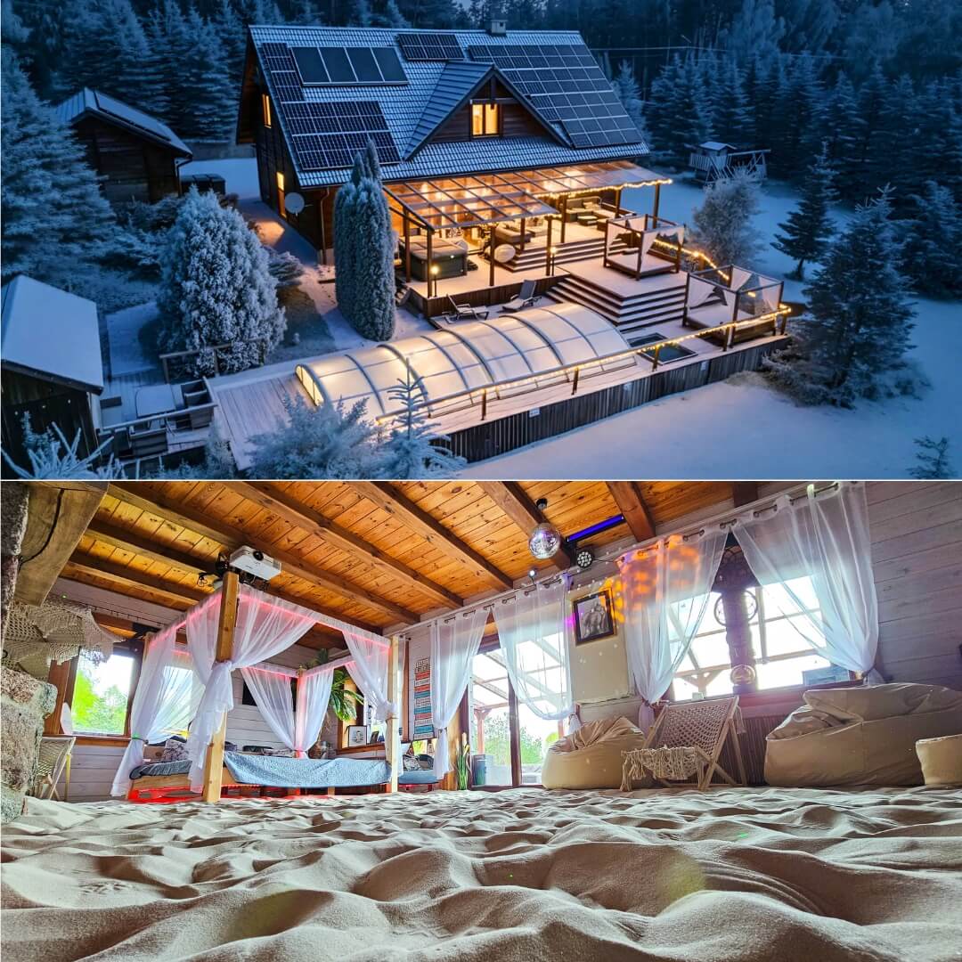 willa w puszczy knyszyńskiej zimą